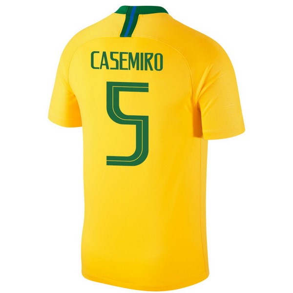 Camiseta Brasil 1ª Casemiro 2018 Amarillo